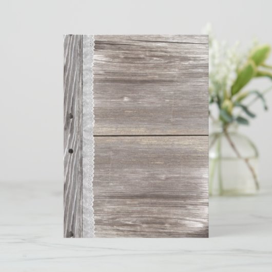 レースの納屋木結婚式招待状 招待状 (スタンド正面)