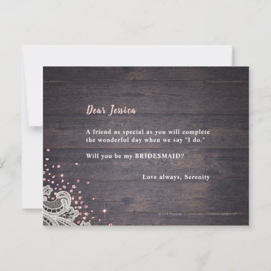 レースの素朴木は俺の花嫁になるだろうな 招待状 (裏面)