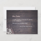 レースの素朴木は私の花の女の子だろう 招待状 (裏面)