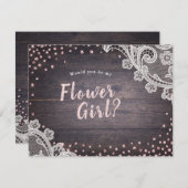 レースの素朴木は私の花の女の子だろう 招待状 (正面/裏面)