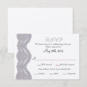 レースの結婚式出欠ハガキ,  出欠カード (正面/裏面)