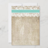 レースの結婚式招待状のヴィンテージの優雅のリボン 招待状 (裏面)