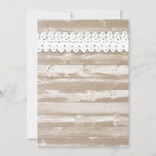 レースの結婚式招待状のヴィンテージの納屋の木製の麻ひも 招待状 (裏面)