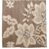 レースの繊細さ：ホワイトファブリックアーティストリー シャワーカーテン (正面)