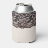 レースの背景を持つテキスタイルテクスチャ。 缶クーラー (缶裏面)