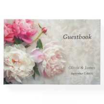 レースの背景を持つピンクと白の牡丹