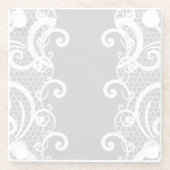 レースの背景1 ガラスコースター (裏面)