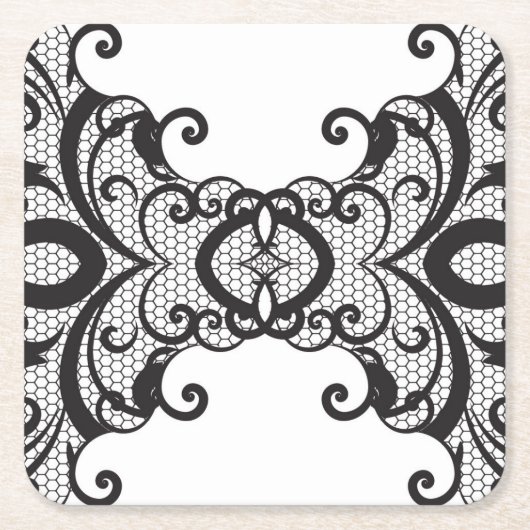 レースの背景2 スクエアペーパーコースター (正面)