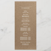 レースの花 | クラフト紙の結婚式プログラム プログラム (裏面)