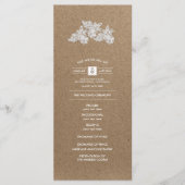 レースの花 | クラフト紙の結婚式プログラム プログラム (正面)