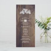 レースの花 | 古材のウエディングプログラム プログラム (スタンド正面)