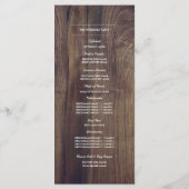 レースの花 | 古材の結婚式プログラム プログラム (裏面)