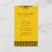 レースの華美なダマスク織の名刺のデザイン 名刺 (裏面)