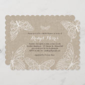レースの蝶のブライダルシャワーの招待状 招待状 (正面/裏面)