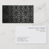 レースの黒いダマスク織パターン 名刺 (正面/裏面)