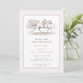 レースの2歳の誕生日 ピンクの馬 招待状