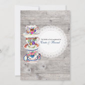 レースのDoilies及びティーカップの花嫁のブランチの招待状 招待状 (裏面)