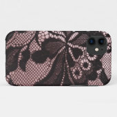 レースのIPhoneファンキーなピンク及び黒い5の箱 Case-Mate iPhoneケース (裏面(横))
