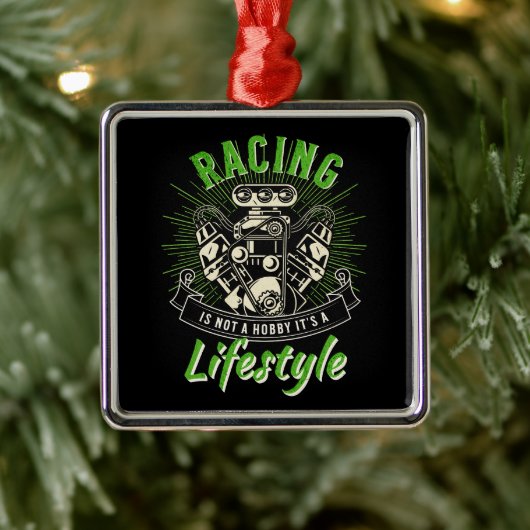 レースは趣味じゃないライフスタイル メタルオーナメント (ツリー)