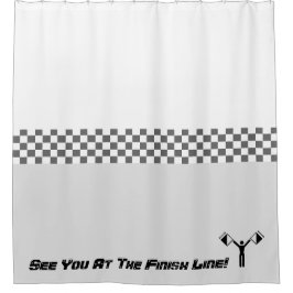 レースをテーマにしたグレーとホワイト シャワーカーテン