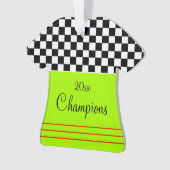 レースをテーマにした白黒 オーナメント (正面)