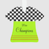 レースをテーマにした白黒 オーナメント (裏面)