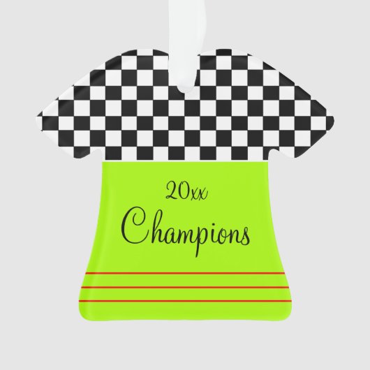 レースをテーマにした白黒 オーナメント (正面)