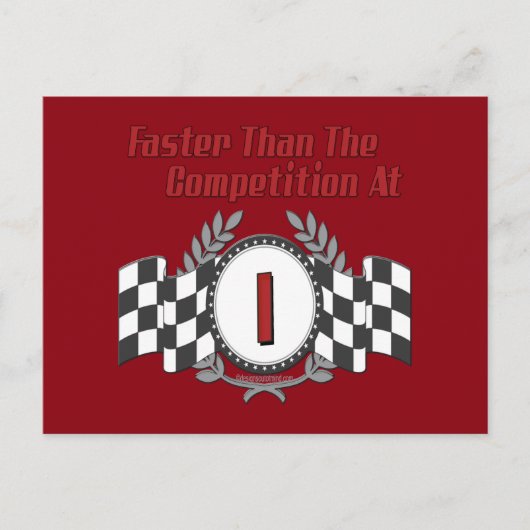 レースをテーマにした1回目の誕生日 ポストカード (正面)