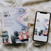 レースをテーマにした50歳の誕生日パーティー 招待状