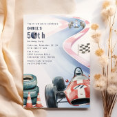 レースをテーマにした50歳の誕生日パーティー 招待状