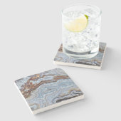 レースアゲイトのロックパターン ストーンコースター (横)