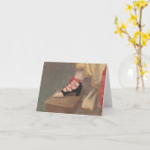 レースアップシューズ1860sの女性の足 カード (黄色い花)