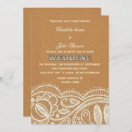 レースアンドクラフト紙結婚ズ 招待状