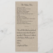 レースインブラックオンバーラップ結婚式 プログラム (裏面)