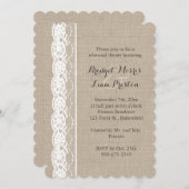 レースインホワイトオンバーラップリハーサルディナー招待状 招待状 (正面/裏面)