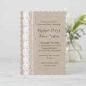 レースインホワイトオンバーラップリハーサルディナー招待状 招待状 (スタンド正面)