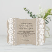 レースインホワイトオンバーラップ結婚式招待状2 招待状 (スタンド正面)