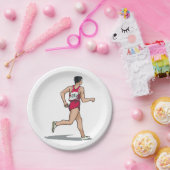 レースウォーカーアスリートスポーツランナーinモーション ペーパープレート (パーティー)