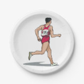 レースウォーカーアスリートスポーツランナーinモーション ペーパープレート (正面)