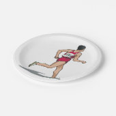 レースウォーカーアスリートスポーツランナーinモーション ペーパープレート (アングル)