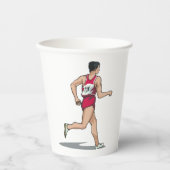 レースウォーカーアスリートスポーツランナーinモーション 紙コップ (正面)