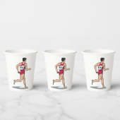 レースウォーカーアスリートスポーツランナーinモーション 紙コップ