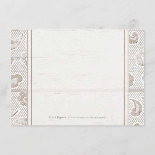 レースウッド素朴な田舎の結婚式場 エンクロージャーカード (裏面)