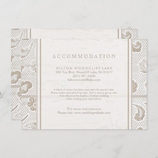 レースウッド素朴な田舎の結婚式場 エンクロージャーカード (正面/裏面)