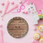 レースウッド素朴ヴィンテージウェスタンエレガントウェディング ペーパープレート (パーティー)