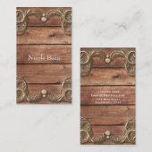 レースウッド素朴ヴィンテージウエスタンエレガント魅力的 名刺 (正面/裏面)