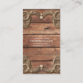 レースウッド素朴ヴィンテージウエスタンエレガント魅力的 名刺 (裏面)