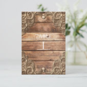 レースウッド素朴ヴィンテージ西テーブル番号 招待状 (スタンド正面)