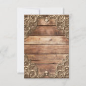 レースウッド素朴ヴィンテージ西テーブル番号 招待状 (裏面)