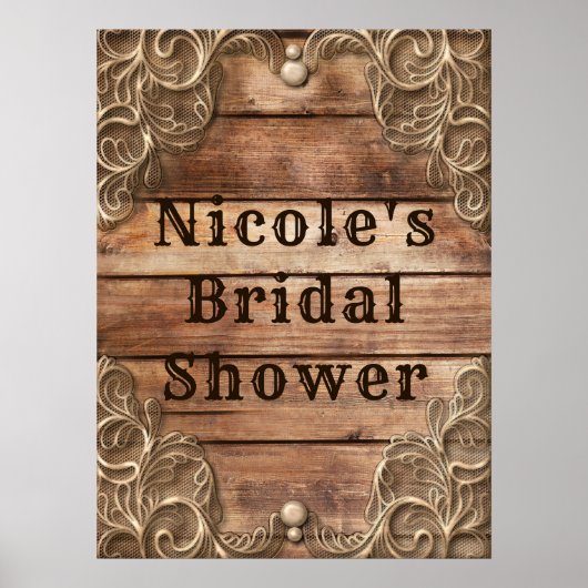 レースウッド素朴ヴィンテージ西バエレガントナー ポスター (正面)